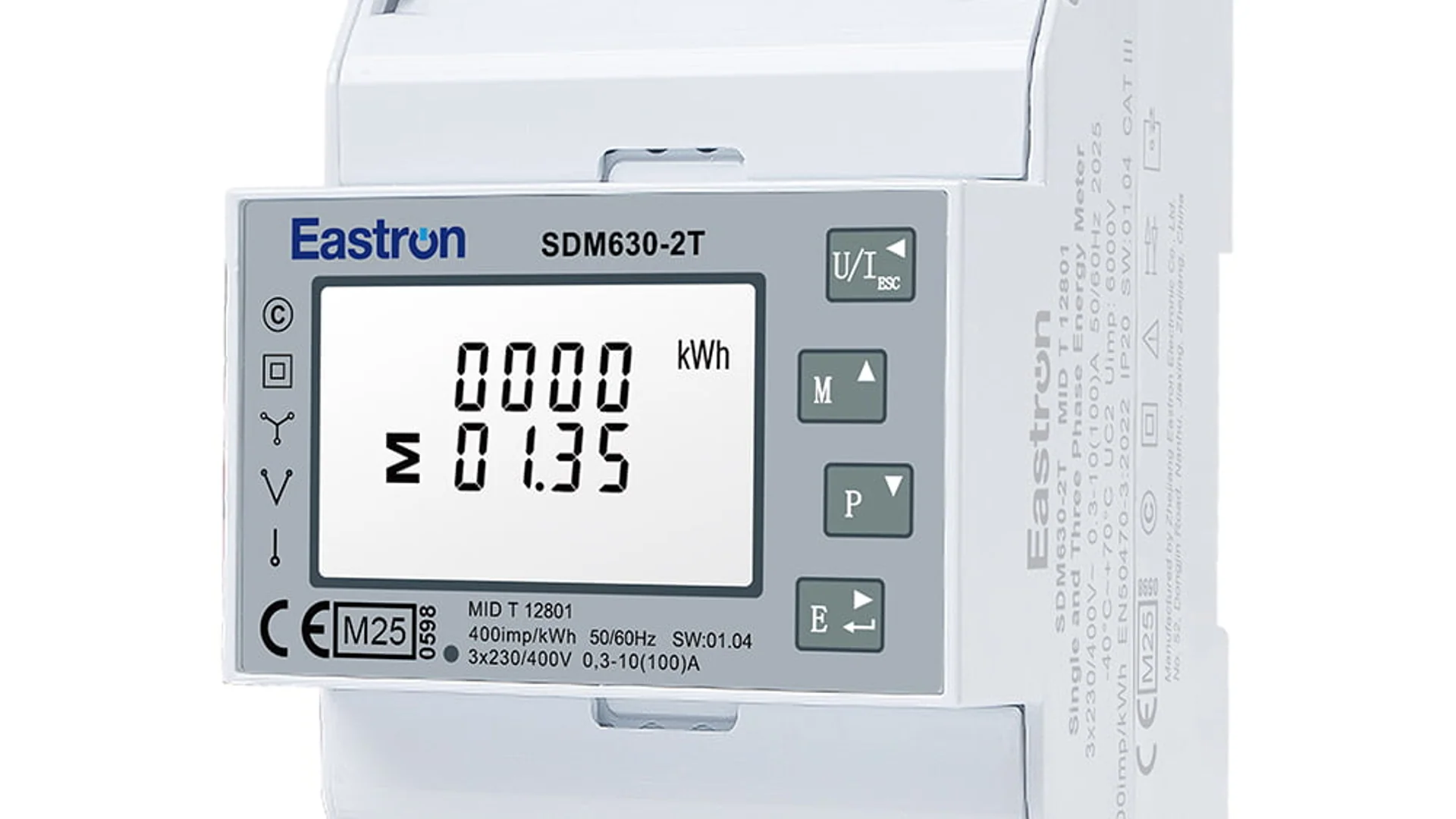 Eastron SDM630-2T three-phase DIN-rail energy meter with Modbus RS485