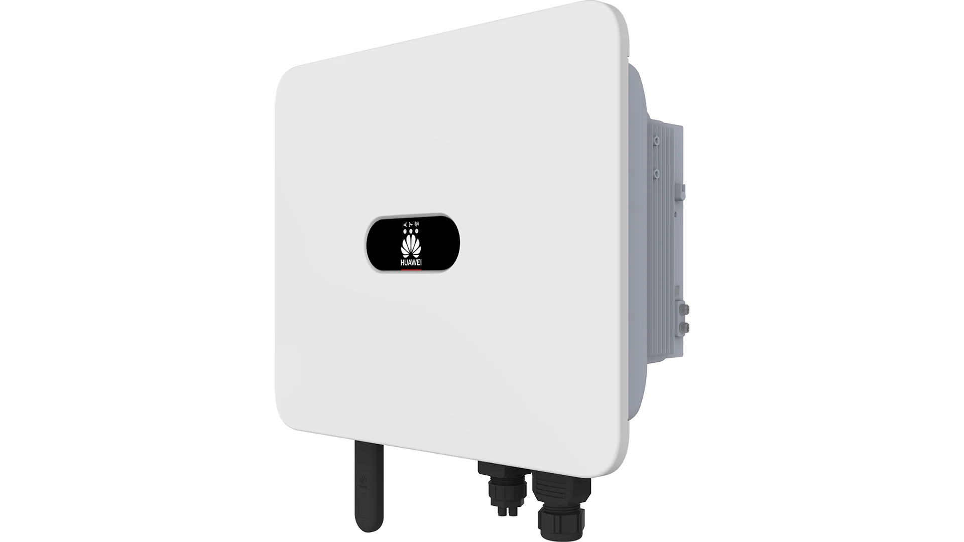 Huawei SUN2000 inverter on a wall, ready for Modbus TCP