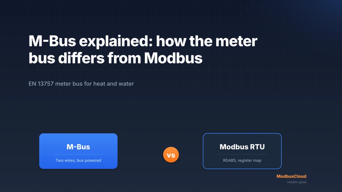 M-Bus naast Modbus RTU: twee draden met busvoeding tegenover RS485 met registertabel